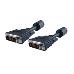 WholesaleCables.com 10V9-05305BK 5meter 16.5ft DVI-I Dual Link Cable Black DVI-I Male