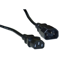 WholesaleCables.com 10W1-02201 1ft Computer / Monitor Power Extension Cord Black C13 to C14 10 Amp UL/CSA rated