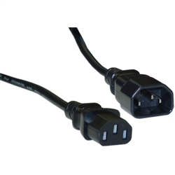 10W1-02203 3ft Computer / Monitor Power Extension Cord Black C13 to C14 10 Amp UL/CSA rated