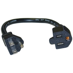 10W1-04201 1ft Power Extension Cord Black NEMA 5-15P to NEMA 5-15R 10 Amp UL/CSA rated