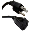 10W1-04203 3ft Power Extension Cord Black NEMA 5-15P to NEMA 5-15R 10 Amp UL/CSA rated