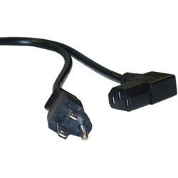 10W1-06206 6ft Right Angle Computer / Monitor Power Cord Black NEMA 5-15P to Right Angle C13 10 Amp UL/CSA rated