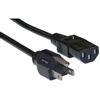 10W1-51212 12ft Shielded Computer/Monitor Power Cord Black NEMA 5-15P to C13 10 10 Amp UL/CSA rated