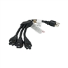 10W2-02102W 3-Way Grounded Power Splitter 14AWG 15Amp 24 Inch Black