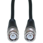 10X1-01150 50ft BNC RG58/AU Coaxial Cable Black BNC Male Copper Stranded Center Conductor