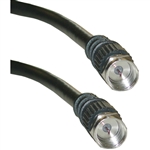WholesaleCables.com 10X2-01101 1ft F-pin RG59 Coaxial Cable Black F-pin Male