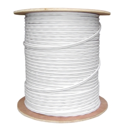 WholesaleCables.com 10X3-18291NH 1000ft Bulk RG59 Siamese Coaxial/Power Cable White Solid Core (Copper) Coax 18/2 (18 AWG 2 Conductor) Stranded Copper Power Spool