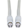 WholesaleCables.com 10X4-01125W 25ft F-pin RG6 Coaxial Cable White F-pin Male UL rated