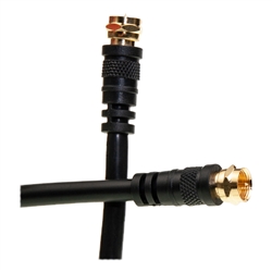 10X4-01150 50ft F-pin RG6 Coaxial Cable Black F-pin Male UL rated