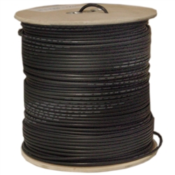 10X4-122NH 1000ft Quad Shielded Bulk RG6 Coaxial Cable Black 18 AWG Solid Core Spool
