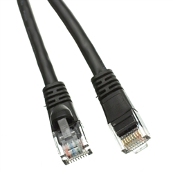 WholesaleCables.com 10X6-02202 2ft Cat5e Black Ethernet Patch Cable Snagless/Molded Boot