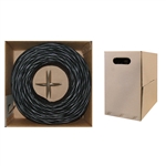 10X6-022TH 1000ft Bulk Cat5e Black Ethernet Cable Solid UTP Pullbox