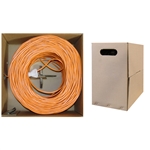 10X6-031SH 1000ft Bulk Cat5e Orange Ethernet Cable Stranded UTP Pullbox