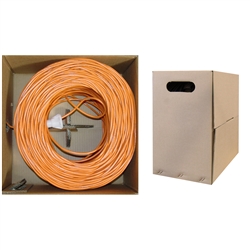 10X6-031TH 1000ft Bulk Cat5e Orange Ethernet Cable Solid UTP Pullbox