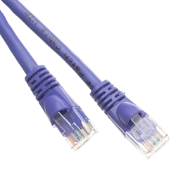 WholesaleCables.com 10X6-04101.5 1.5ft Cat5e Purple Ethernet Patch Cable Snagless/Molded Boot