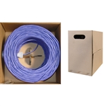 WholesaleCables.com 10X6-041TH 1000ft Bulk Cat5e Purple Ethernet Cable Solid UTP Pullbox