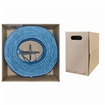 WholesaleCables.com 10X6-061TH 1000ft Bulk Cat5e Blue Ethernet Cable Solid UTP (Unshielded Twisted Pair) Pullbox