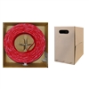 10X6-071SH 1000ft Bulk Cat5e Red Ethernet Cable Stranded UTP (Unshielded Twisted Pair) Pullbox