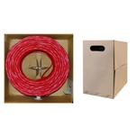 10X6-071TH 1000ft Bulk Cat5e Red Ethernet Cable Solid UTP (Unshielded Twisted Pair) Pullbox