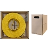 WholesaleCables.com 10X6-081TH 1000ft Bulk Cat5e Yellow Ethernet Cable Solid UTP (Unshielded Twisted Pair) Pullbox
