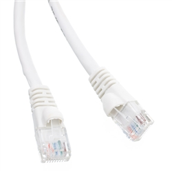 10X6-09101.5 1.5ft Cat5e White Ethernet Patch Cable Snagless/Molded Boot