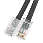 10X6-12201 1ft Cat5e Black Ethernet Patch Cable Bootless