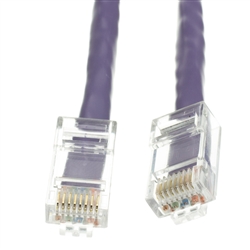 WholesaleCables.com 10X6-14101 1ft Cat5e Purple Ethernet Patch Cable Bootless
