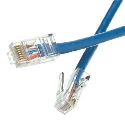 10X6-16101 1ft Cat5e Blue Ethernet Patch Cable Bootless