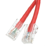 WholesaleCables.com 10X6-17101 1ft Cat5e Red Ethernet Patch Cable Bootless