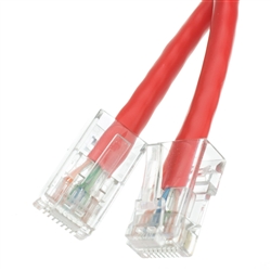 WholesaleCables.com 10X6-171HD 100ft Cat5e Red Ethernet Patch Cable Bootless