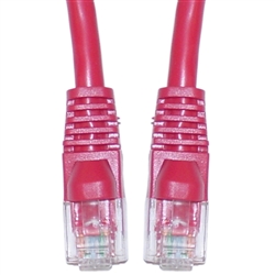 WholesaleCables.com 10X6-33703 3ft Cat5e Red Ethernet Crossover Cable Snagless/Molded Boot