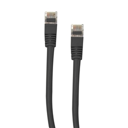 WholesaleCables.com 10X6-52203 3ft Shielded Cat5e Black Ethernet Cable Snagless/Molded Boot STP