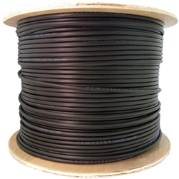 WholesaleCables.com 10X6-622NH 1000ft Direct Burial/Outdoor rated Cat5e Black Ethernet Cable Solid CMXT Waterproof Tape 24 AWG Spool 10X6-622NH