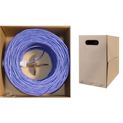 10X8-041TH 500ft Bulk Cat6 Purple Ethernet Cable Solid UTP (Unshielded Twisted Pair) Pullbox