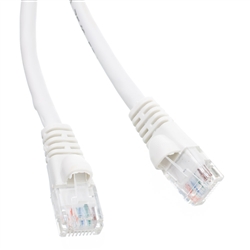 10X8-09101 1ft Cat6 White Ethernet Patch Cable Snagless/Molded Boot