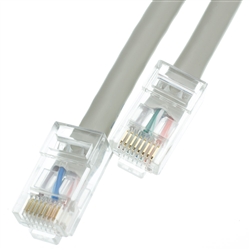WholesaleCables.com 10X8-12101 1ft Cat6 Gray Ethernet Patch Cable Bootless