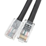 WholesaleCables.com 10X8-12201 1ft Cat6 Black Ethernet Patch Cable Bootless