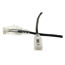 10X8-82202 - 2ft Slim Cat6 Ethernet Patch Cable, Snagless Boot Black