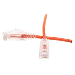 10X8-83107  7ft Cat6 Orange Slim Ethernet Patch Cable, Snagless/Molded Boot
