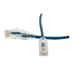 10X8-86102  2FT Slim Cat6 Ethernet Patch Cable Snagless Boot blue