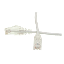 10X8-89107  7ft Slim Cat6 Ethernet Patch Cable Snagless Boot white