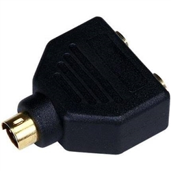 WholesaleCables.com S-Video to 2 x S-Video Splitter, Black  1124