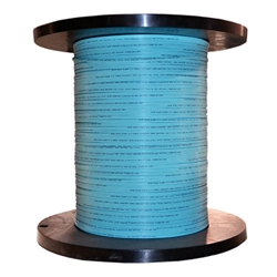 WholesaleCables.com 11F1-301NH 1000ft Bulk Plenum Zipcord Fiber Optic Cable Multimode Duplex 50/125 OM3 Aqua Spool