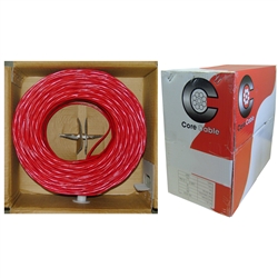WholesaleCables.com 11F5-5271TH 1000ft Shielded Plenum Fire Alarm / Security Cable Red 18/2 (18 AWG 2 Conductor) Solid FPLP Pullbox