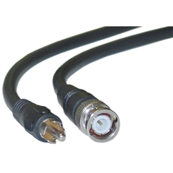 WholesaleCables.com 11X1-02125 25ft RG59U Coaxial BNC to RCA Video Cable Black BNC Male to RCA Male 75 Ohm 95% Braid