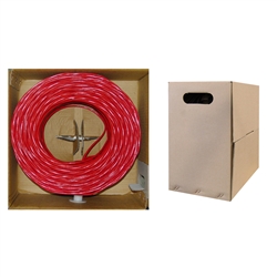 WholesaleCables.com 11X8-071TH 1000ft Plenum Cat6 Bulk Cable Red Solid UTP (Unshielded Twisted Pair) CMP 23 AWG Pullbox