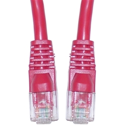 WholesaleCables.com 13X6-07102 2ft Cat6a Red Ethernet Patch Cable Snagless/Molded Boot 500 MHz