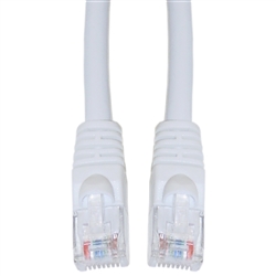 WholesaleCables.com 13X6-09175 75ft Cat6a White Ethernet Patch Cable Snagless/Molded Boot 500 MHz