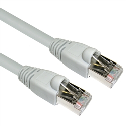 WholesaleCables.com 13X6-52125 25ft Shielded Cat6a Gray Ethernet Patch Cable Snagless/Molded Boot 500 MHz