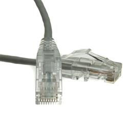 13X6-62100.5   1.5ft Slim Cat6a Gray Copper Ethernet Cable